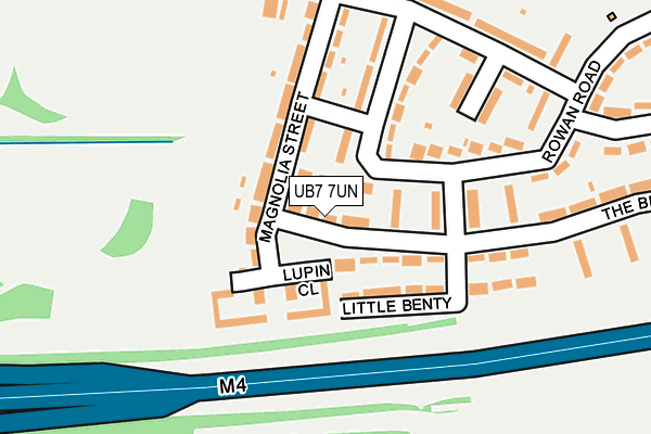 UB7 7UN map - OS OpenMap – Local (Ordnance Survey)