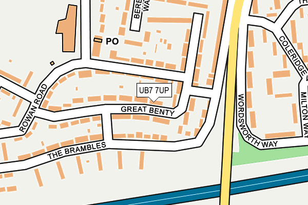 UB7 7UP map - OS OpenMap – Local (Ordnance Survey)