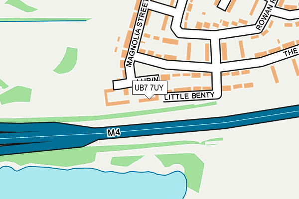 UB7 7UY map - OS OpenMap – Local (Ordnance Survey)