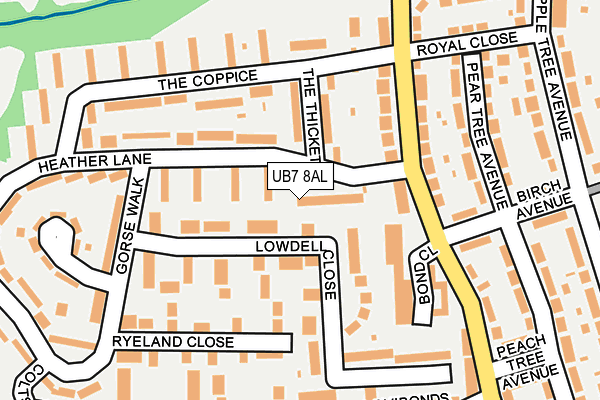 UB7 8AL map - OS OpenMap – Local (Ordnance Survey)