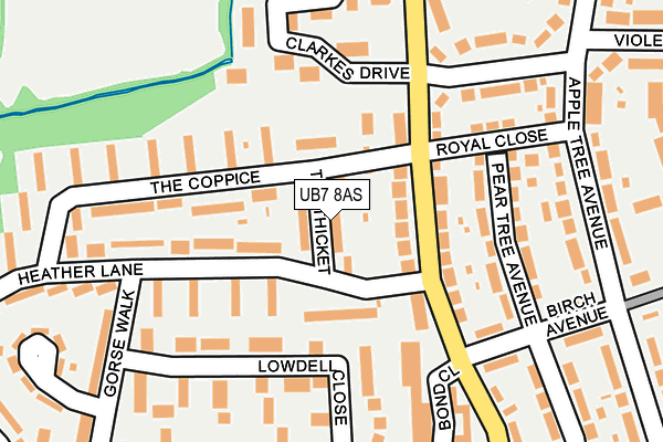 UB7 8AS map - OS OpenMap – Local (Ordnance Survey)