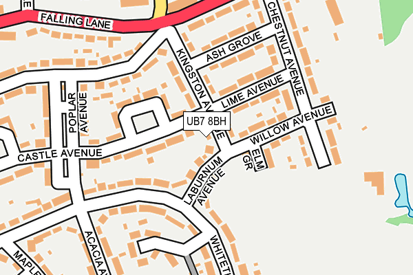 UB7 8BH map - OS OpenMap – Local (Ordnance Survey)