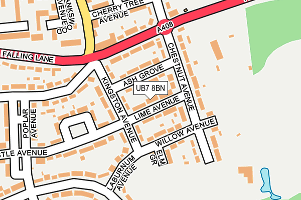 UB7 8BN map - OS OpenMap – Local (Ordnance Survey)