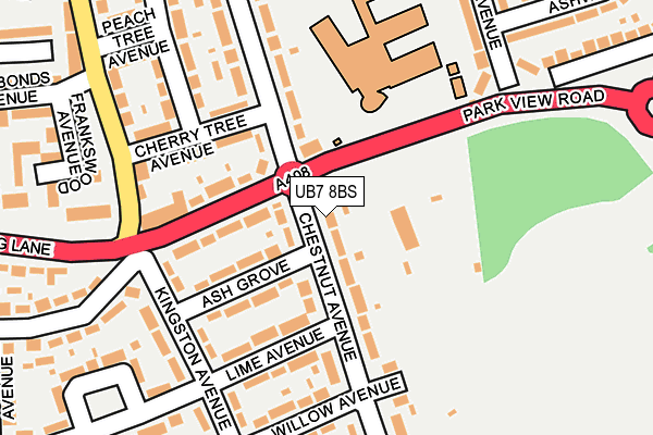 UB7 8BS map - OS OpenMap – Local (Ordnance Survey)