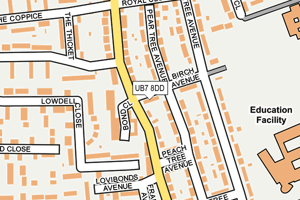 UB7 8DD map - OS OpenMap – Local (Ordnance Survey)