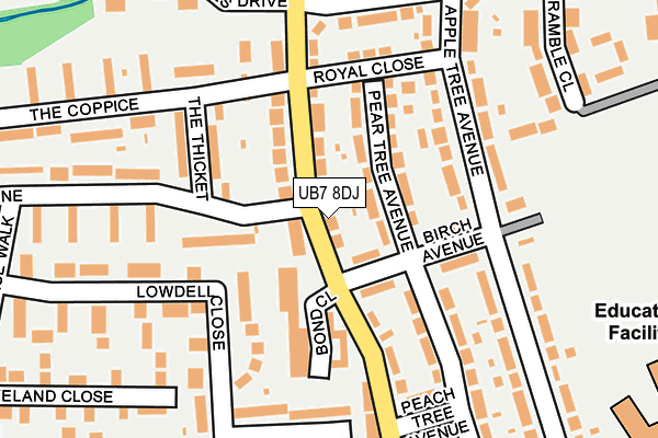 UB7 8DJ map - OS OpenMap – Local (Ordnance Survey)