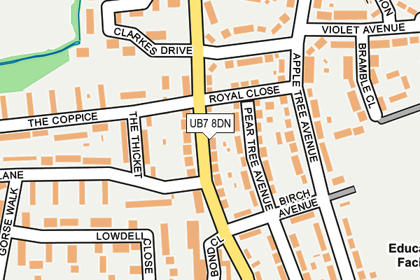 UB7 8DN map - OS OpenMap – Local (Ordnance Survey)