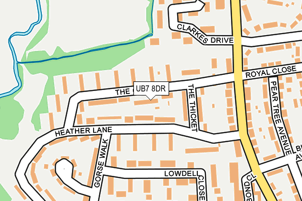 UB7 8DR map - OS OpenMap – Local (Ordnance Survey)