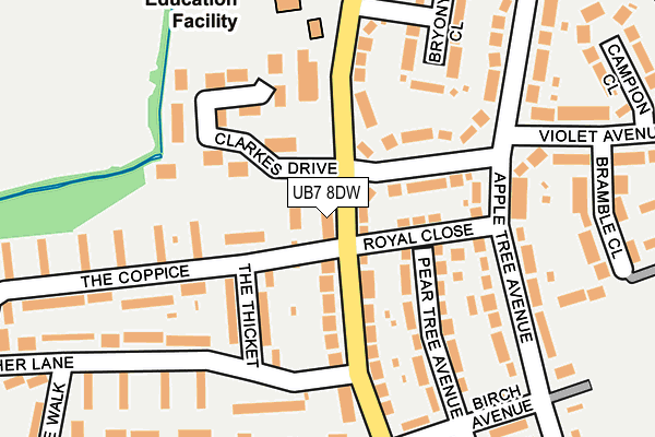 UB7 8DW map - OS OpenMap – Local (Ordnance Survey)