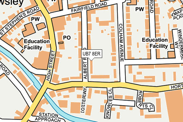UB7 8ER map - OS OpenMap – Local (Ordnance Survey)