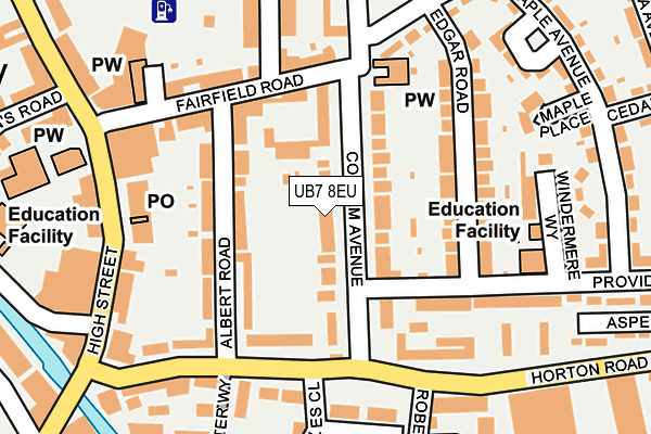 UB7 8EU map - OS OpenMap – Local (Ordnance Survey)
