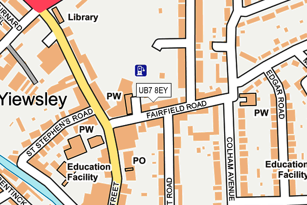 UB7 8EY map - OS OpenMap – Local (Ordnance Survey)