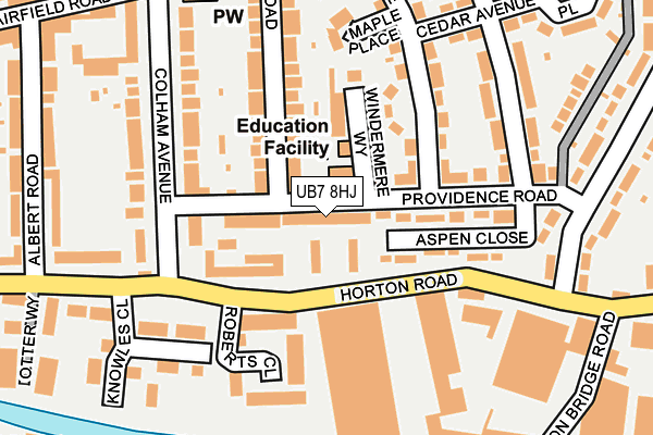 UB7 8HJ map - OS OpenMap – Local (Ordnance Survey)