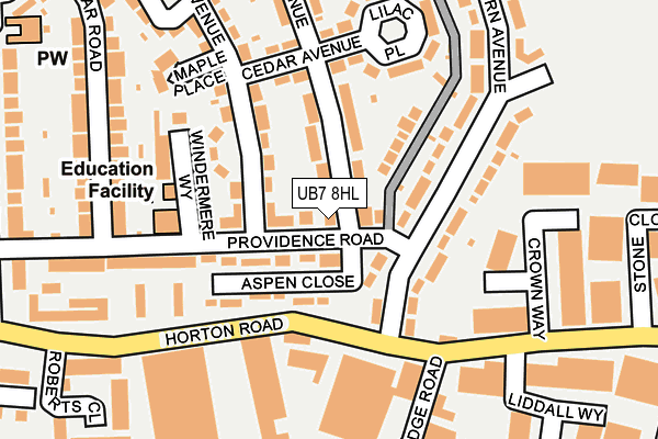 UB7 8HL map - OS OpenMap – Local (Ordnance Survey)