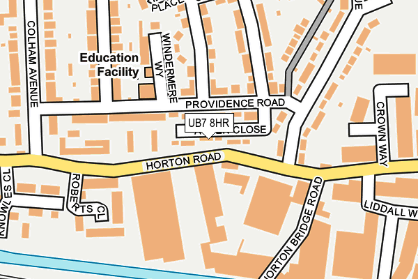 UB7 8HR map - OS OpenMap – Local (Ordnance Survey)
