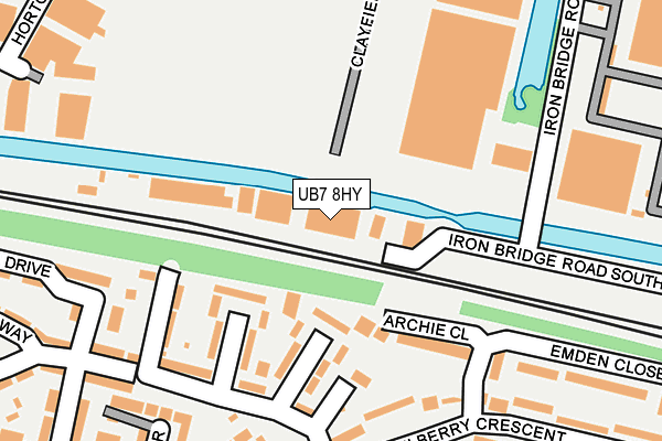 UB7 8HY map - OS OpenMap – Local (Ordnance Survey)