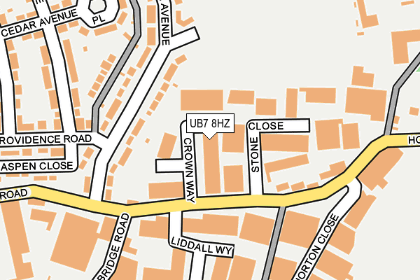 UB7 8HZ map - OS OpenMap – Local (Ordnance Survey)