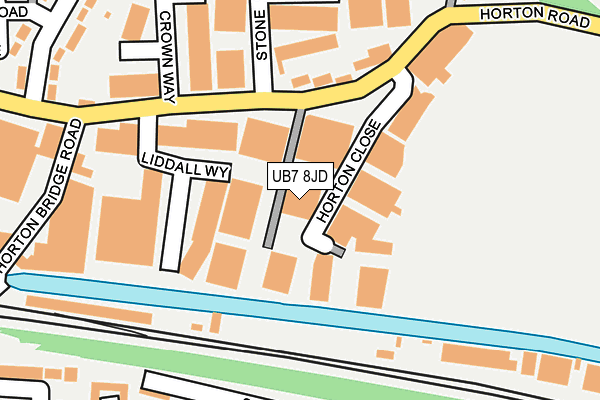 UB7 8JD map - OS OpenMap – Local (Ordnance Survey)
