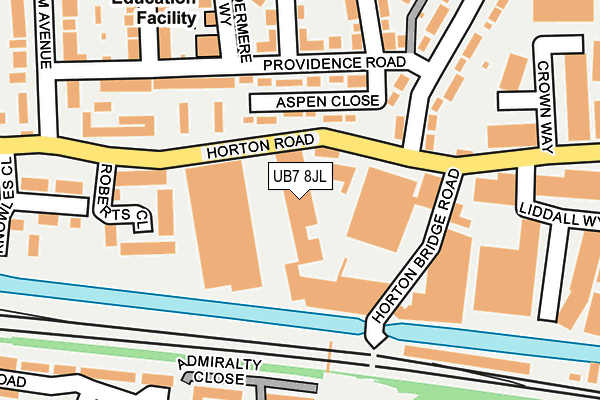 UB7 8JL map - OS OpenMap – Local (Ordnance Survey)