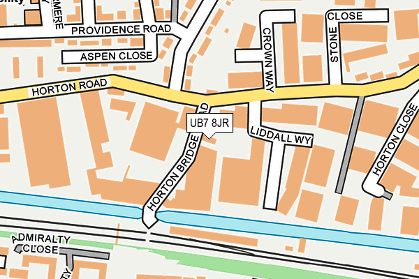 UB7 8JR map - OS OpenMap – Local (Ordnance Survey)
