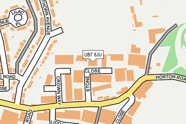 UB7 8JU map - OS OpenMap – Local (Ordnance Survey)