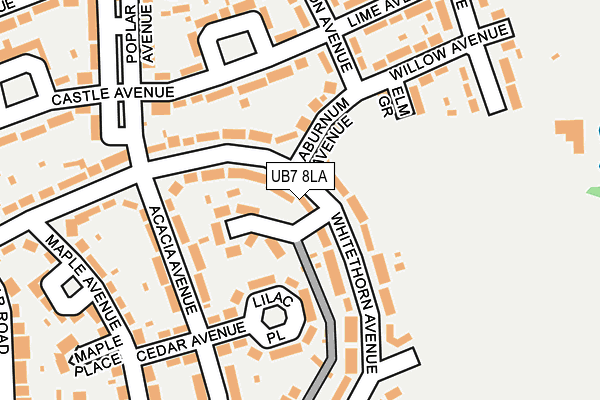 UB7 8LA map - OS OpenMap – Local (Ordnance Survey)