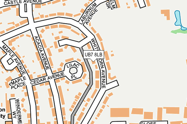UB7 8LB map - OS OpenMap – Local (Ordnance Survey)