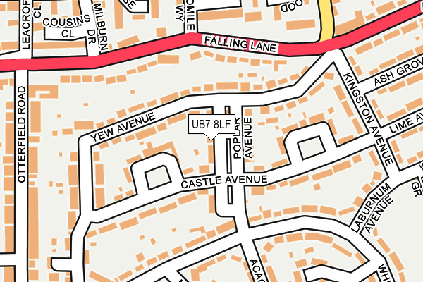 UB7 8LF map - OS OpenMap – Local (Ordnance Survey)
