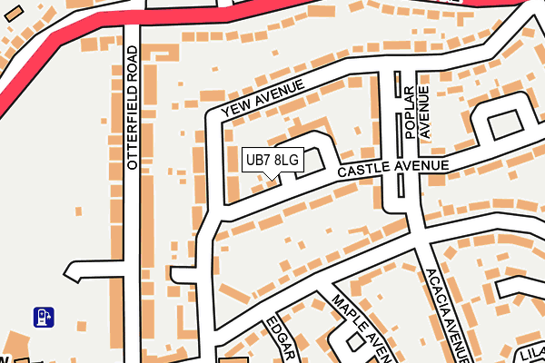 UB7 8LG map - OS OpenMap – Local (Ordnance Survey)
