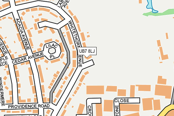 UB7 8LJ map - OS OpenMap – Local (Ordnance Survey)