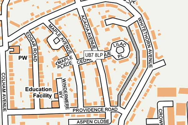 UB7 8LP map - OS OpenMap – Local (Ordnance Survey)