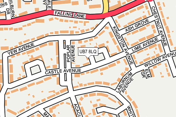 UB7 8LQ map - OS OpenMap – Local (Ordnance Survey)