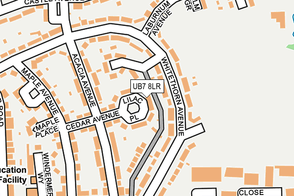 UB7 8LR map - OS OpenMap – Local (Ordnance Survey)