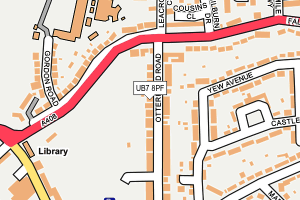 UB7 8PF map - OS OpenMap – Local (Ordnance Survey)