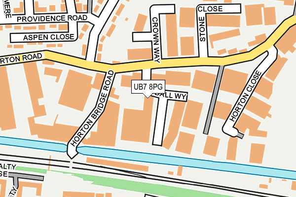 UB7 8PG map - OS OpenMap – Local (Ordnance Survey)