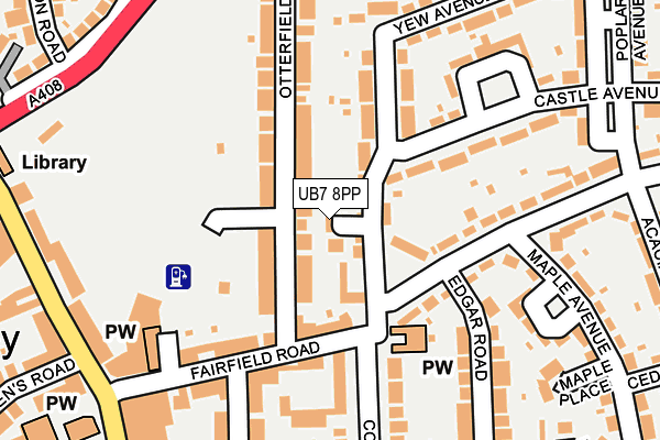 UB7 8PP map - OS OpenMap – Local (Ordnance Survey)