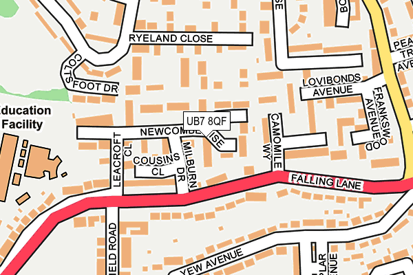 UB7 8QF map - OS OpenMap – Local (Ordnance Survey)