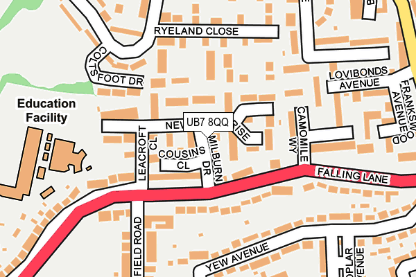 UB7 8QQ map - OS OpenMap – Local (Ordnance Survey)