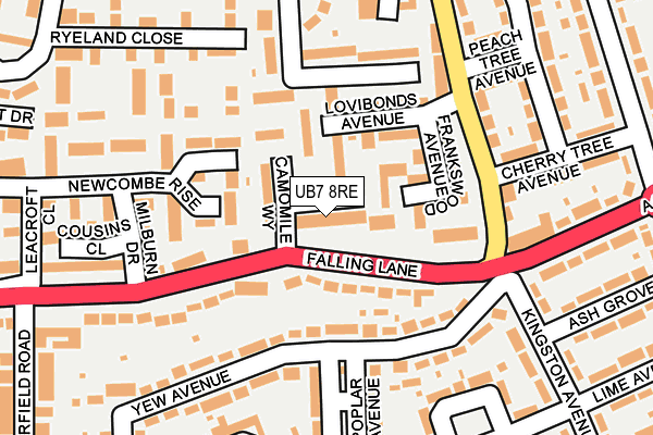 UB7 8RE map - OS OpenMap – Local (Ordnance Survey)