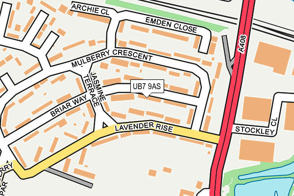 UB7 9AS map - OS OpenMap – Local (Ordnance Survey)