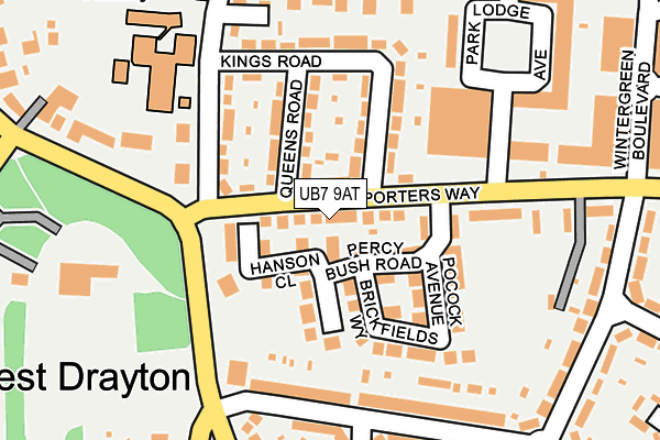 UB7 9AT map - OS OpenMap – Local (Ordnance Survey)