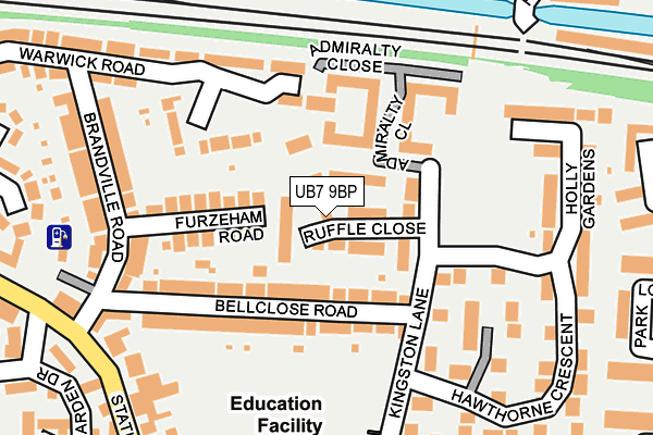 UB7 9BP map - OS OpenMap – Local (Ordnance Survey)