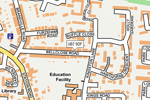 UB7 9DF map - OS OpenMap – Local (Ordnance Survey)