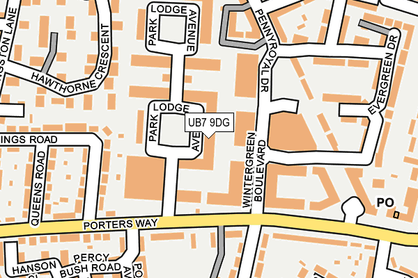 UB7 9DG map - OS OpenMap – Local (Ordnance Survey)