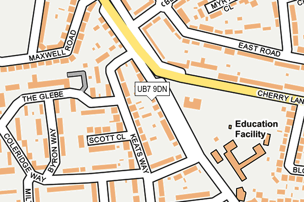 UB7 9DN map - OS OpenMap – Local (Ordnance Survey)