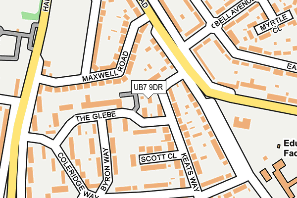 UB7 9DR map - OS OpenMap – Local (Ordnance Survey)
