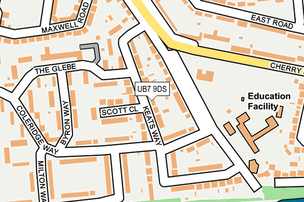 UB7 9DS map - OS OpenMap – Local (Ordnance Survey)
