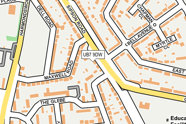 UB7 9DW map - OS OpenMap – Local (Ordnance Survey)
