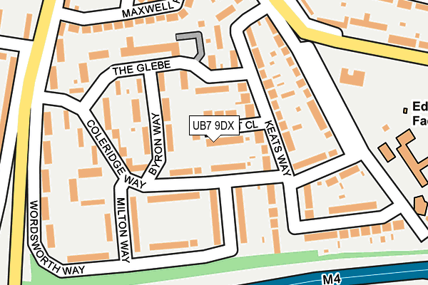 UB7 9DX map - OS OpenMap – Local (Ordnance Survey)