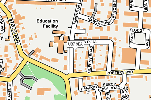 UB7 9EA map - OS OpenMap – Local (Ordnance Survey)